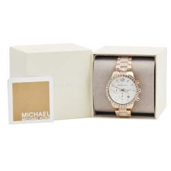 مملوكة مسبقًا ساعة يد نسائية مايكل كورس MK-6791 ستانلس ستيل مطلي بالذهب روز فضية 42 مم 