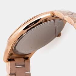Pre Owned Michael Kors Champagne Rose Gold Plated Stainless Steel Runway MK3197 Women's Wristwatch 42 mm