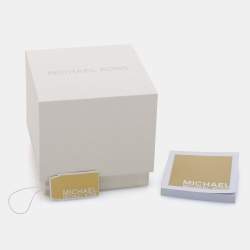 Pre Owned Michael Kors Champagne Rose Gold Plated Stainless Steel Runway MK3197 Women's Wristwatch 42 mm