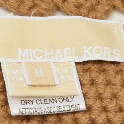 Michael Kors Brown Crochet Cashmere Beanie M