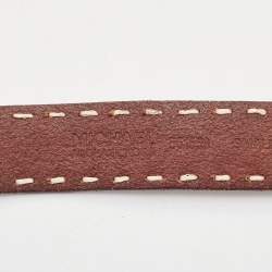 Michael Kors Brown Leather Logo Charm Buckle Belt S