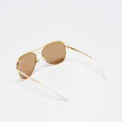 Pre Owned Michael Kors Gold/White MK 1012 Viviana Aviator Sunglasses