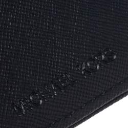 Michael Kors Black Perforated Signature Patent Leather Passport Holder