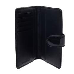 Michael Kors Black Perforated Signature Patent Leather Passport Holder
