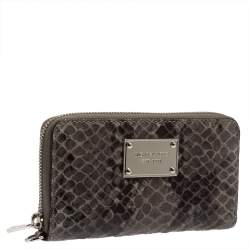 Michael Kors Grey Python Embossed Leather Multi Function Wristlet Phone Case