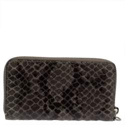 Michael Kors Grey Python Embossed Leather Multi Function Wristlet Phone Case