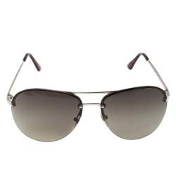 Pre Owned MICHAEL Micheal Kors Silver Tone/ Green Kai M2068S Aviator Sunglasses