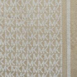 Pre Owned Michael Kors Beige Logo Jacquard Shawl