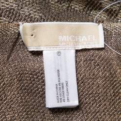 Michael Kors Brown Leopard Lurex Jacquard Shawl