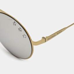 Pre Owned Michael Kors Brown/Gold 11936G Star Round Sunglasses