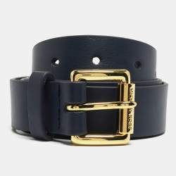 Michael Kors Blue Leather Buckle Belt Size S