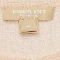 Pre Owned Michael Kors Pink Cashmere Rib Knit Sweater M