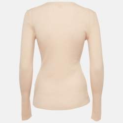 Pre Owned Michael Kors Pink Cashmere Rib Knit Sweater M