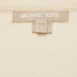 Michael Kors Beige Cashmere Buttoned Cardigan S