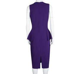 Michael Kors Grape Purple Wool Sleeveless Peplum Dress M