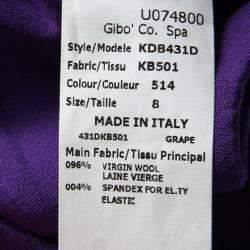 Michael Kors Grape Purple Wool Sleeveless Peplum Dress M
