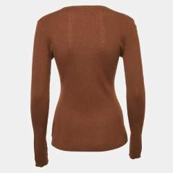 Michael Kors Collection Brown Cashmere Rib Knit Sweater M