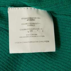 Michael Kors Collection Green Rib Knit Cashmere Sweater S