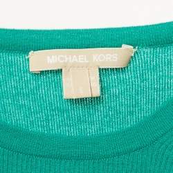Michael Kors Collection Green Rib Knit Cashmere Sweater S