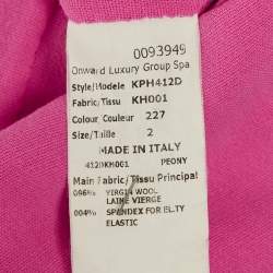 Pre Owned Michael Kors Collection Peony Pink Wool Midi Dress S