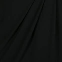 Pre Owned Michael Kors Black Draped Knit Metal Buckle Detail One Shoulder Dress XS