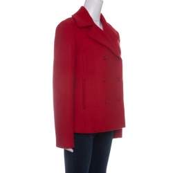 Michael Kors Red Wool Double Breasted Coat M