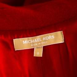 Michael Kors Red Wool Double Breasted Coat M