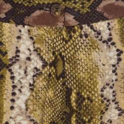 Michael Kors Multicolor Snakeskin Print Linen Stretch Straight Fit Trousers M