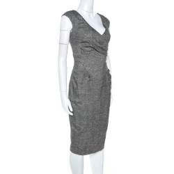 Pre Owned Michael Kors Black Silk Blend Sleeveless Midi Dress L
