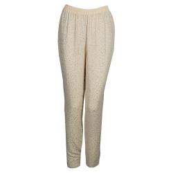 Pre Owned Michael Kors Beige Swarovski Embellished Pants S