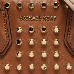 Michael Kors Brown Leather Mini Studded Mercer Tote