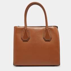 Michael Kors Brown Leather Mini Studded Mercer Tote