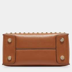 Michael Kors Brown Leather Mini Studded Mercer Tote