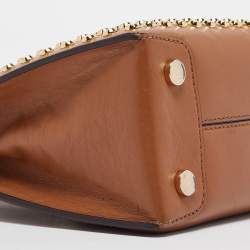 Michael Kors Brown Leather Mini Studded Mercer Tote
