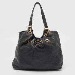 Pre Owned حقيبة كتف مايكل كورس كامبو جلد أزرق كبيرة برباط