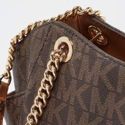 Pre Owned حقيبة كتف مايكل كورس سلسلة ترافيل جيت سيت جلد سوداء