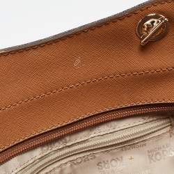 Pre Owned حقيبة كتف مايكل كورس سلسلة ترافيل جيت سيت جلد سوداء