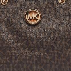 Pre Owned حقيبة كتف مايكل كورس سلسلة ترافيل جيت سيت جلد سوداء