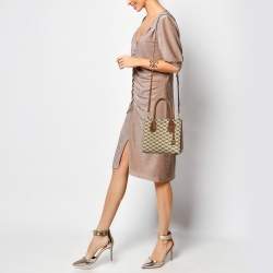 Michael Kors Brown/Beige Signature Coated Canvas and Leather Mini Mercer Tote