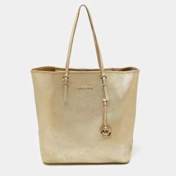 Michael kors metallic gold tote bag hotsell