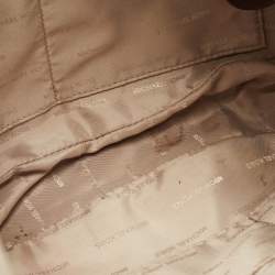 Michael Kors Beige/Brown Signature Coated Canvas and Leather Lauryn Hobo