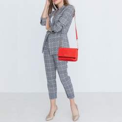 Pre Owned Michael Kors Red Leather Daniela Crossbody Bag