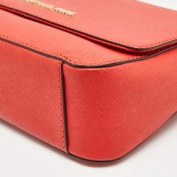 Pre Owned Michael Kors Red Leather Daniela Crossbody Bag