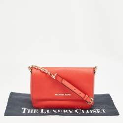 Pre Owned Michael Kors Red Leather Daniela Crossbody Bag