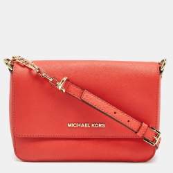 Pre Owned Michael Kors Red Leather Daniela Crossbody Bag