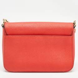 Pre Owned Michael Kors Red Leather Daniela Crossbody Bag