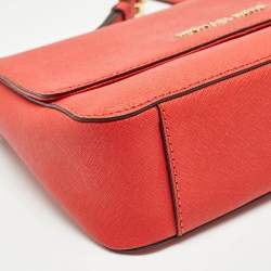 Pre Owned Michael Kors Red Leather Daniela Crossbody Bag