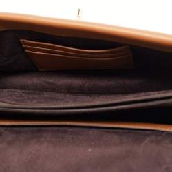Pre Owned Michael Kors Brown Signature Coated Canvas and Leather Medium Greenwich Top Handle Bag