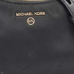 Pre Owned Michael Kors Black Nylon and Leather Gabardine Crossbody Bag