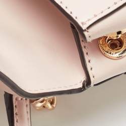 Michael Kors Light Pink Leather Small Mott Top Handle Bag